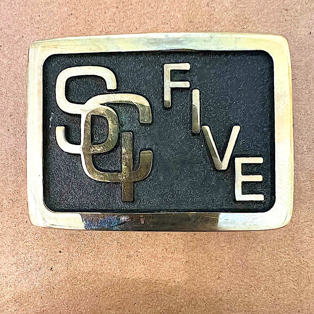 Bronze SCI Five Motorcycle Belt Buckle